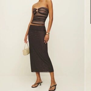 Reformation Iris Knit Skirt size Small Color Mole